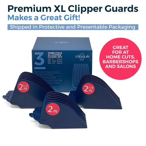 3 Piece Clipquik XL Premium Clipper Guard Set (2.5 Inch, 2.25 Inch, 2 Inch - #20, #18, #16)